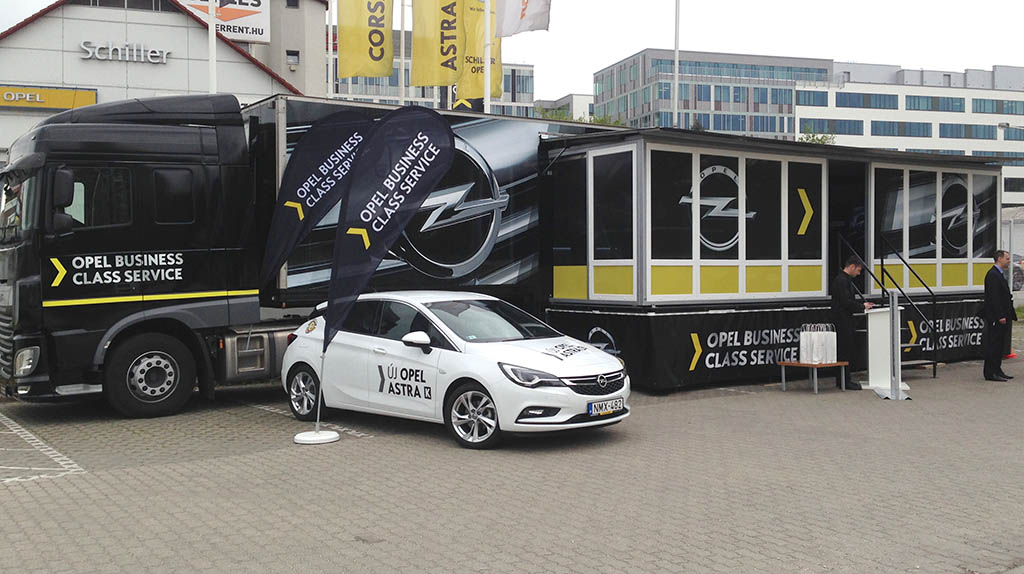 Opel roadshow rendezvénykamion
